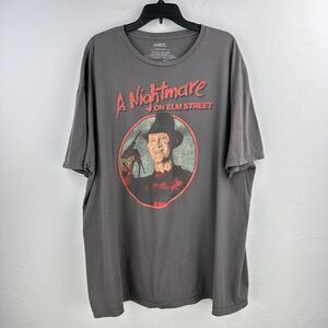 A Nightmare On Elm Street T-shirt Men 3X Gray Cotton Freddy Krueger Faded Grunge